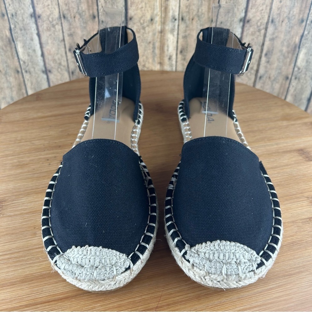 Women's Black Espadrille Flats (KEIZA-S) - Picture 5 of 6